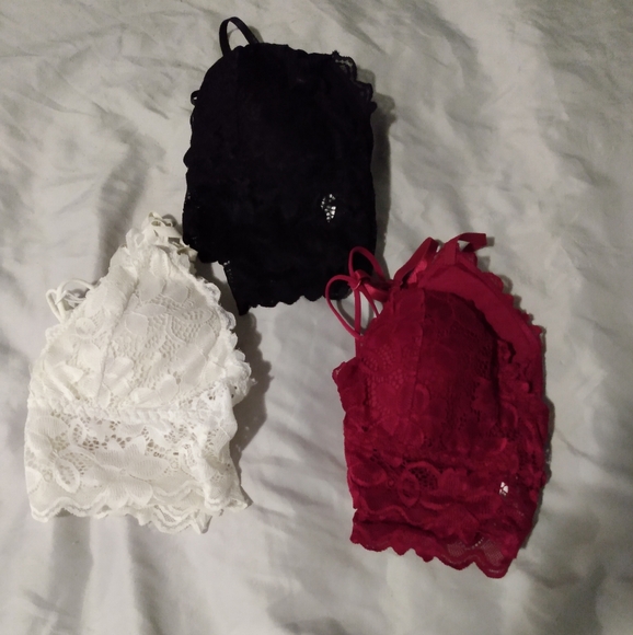 Bundle of white, maroon, and black shein bralettes women size small - Picture 3 of 4